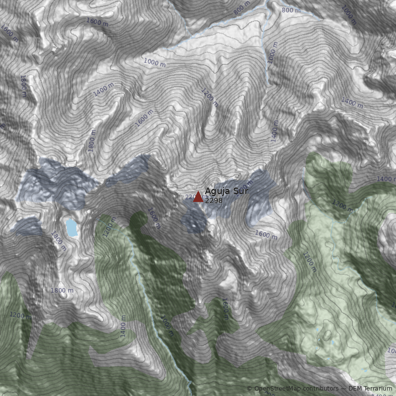 Mapa Cerro Aguja Sur