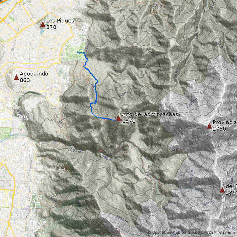 Mapa Cerro Alto de las Vizcachas