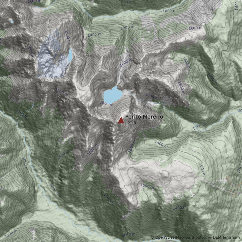Mapa Cerro Perito Moreno