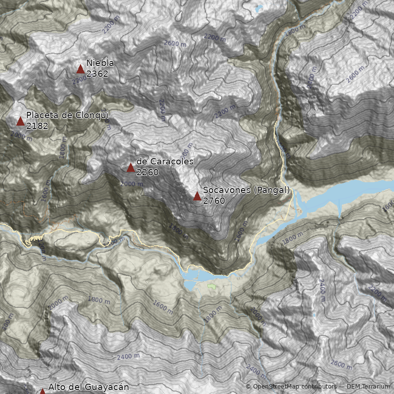 Mapa Cerro Socavones (Pangal)