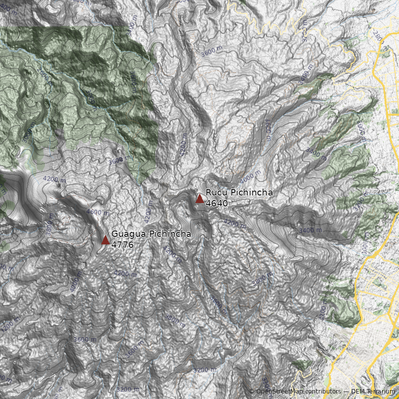 Mapa Volcán Rucu Pichincha