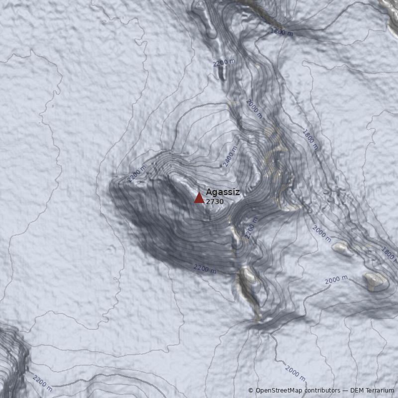 Mapa Cerro Agassiz