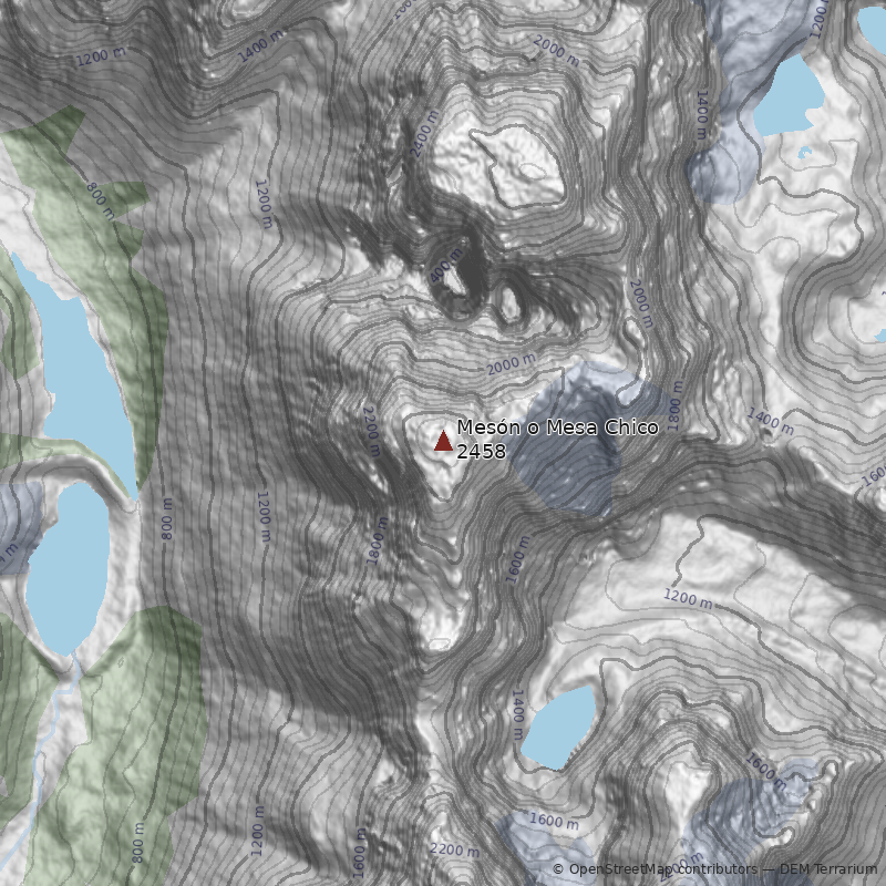Mapa Cerro Mesón o Mesa Chico