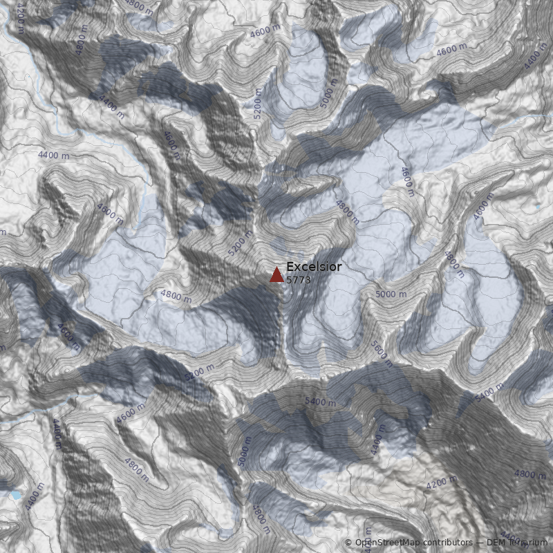 Mapa Nevado Excelsior