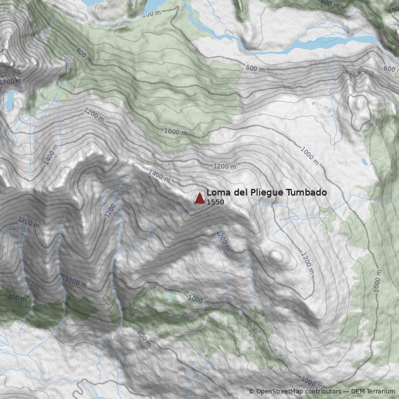 Mapa Cerro Loma del Pliegue Tumbado
