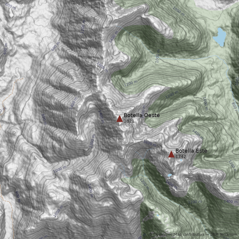 Mapa Cerro Botella Oeste