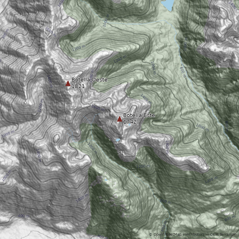 Mapa Cerro Botella Este