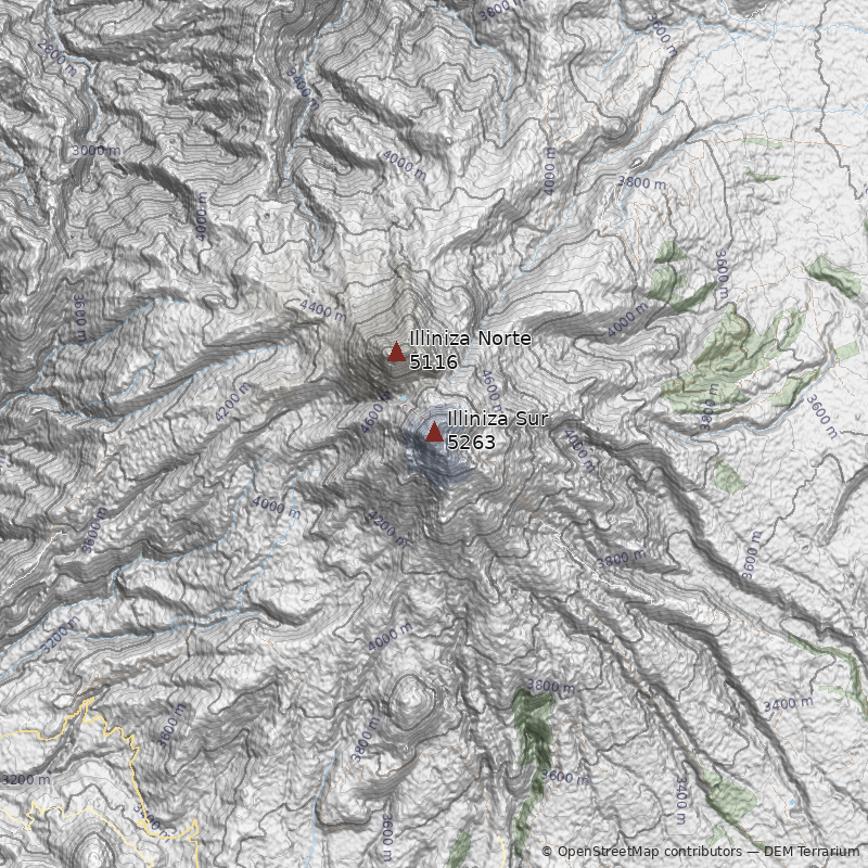 Mapa Volcán Illiniza Sur