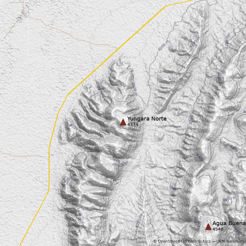 Mapa Cerro Yungara Norte