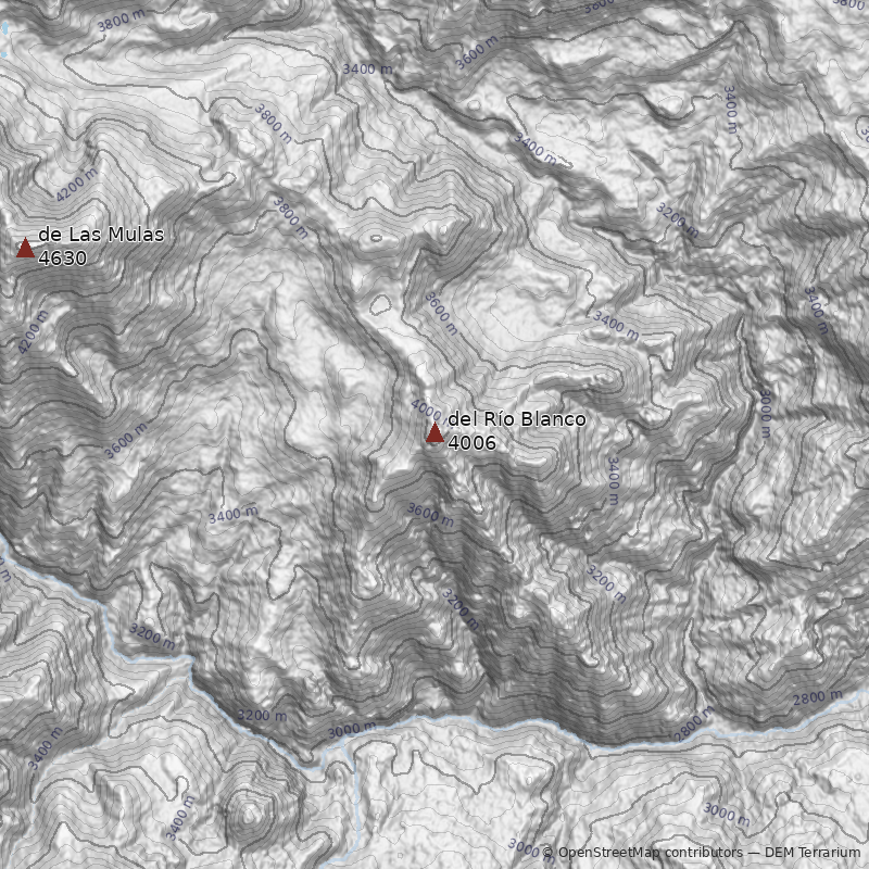 Mapa Cerro del Río Blanco