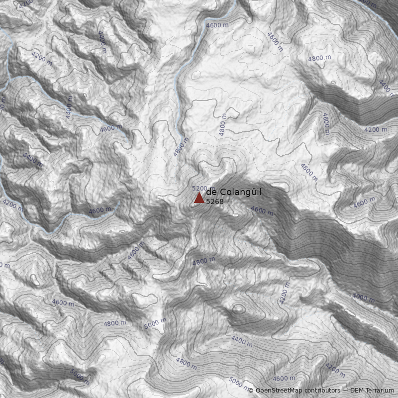 Mapa Nevado de Colangüil