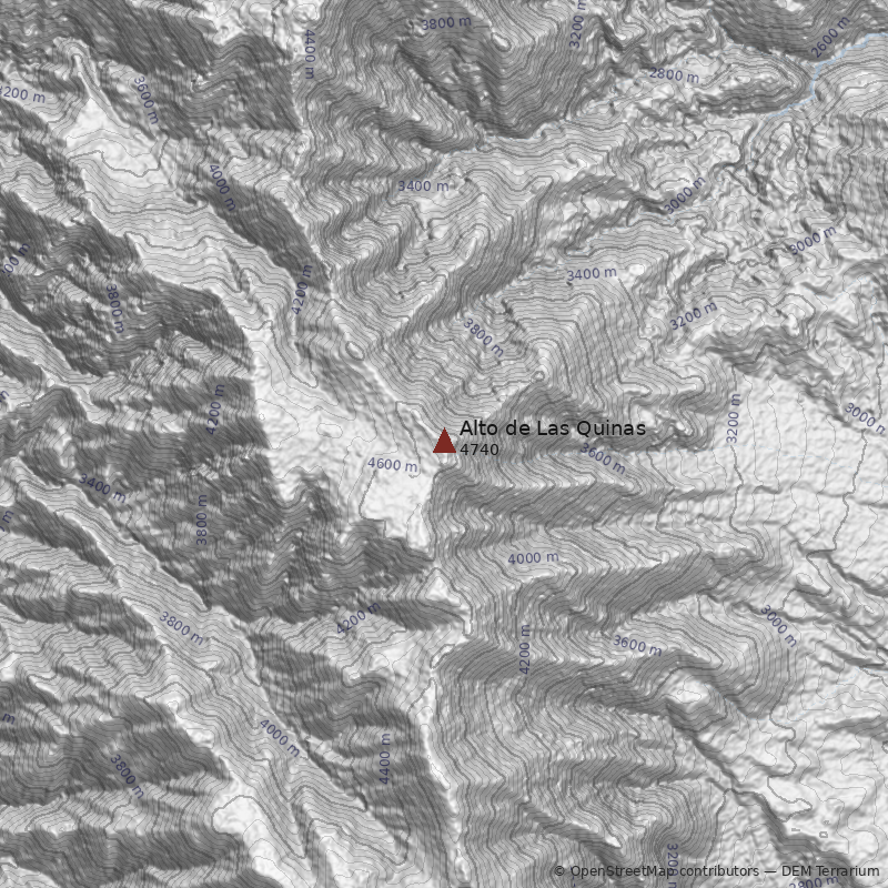 Mapa Cerro Alto de Las Quinas