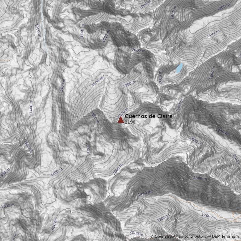 Mapa Cerro Cuernos de Claire