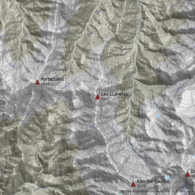 Mapa Cerro Las LLaretas