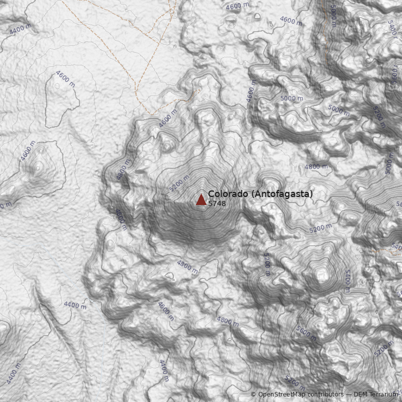 Mapa Volcán Colorado (Antofagasta)