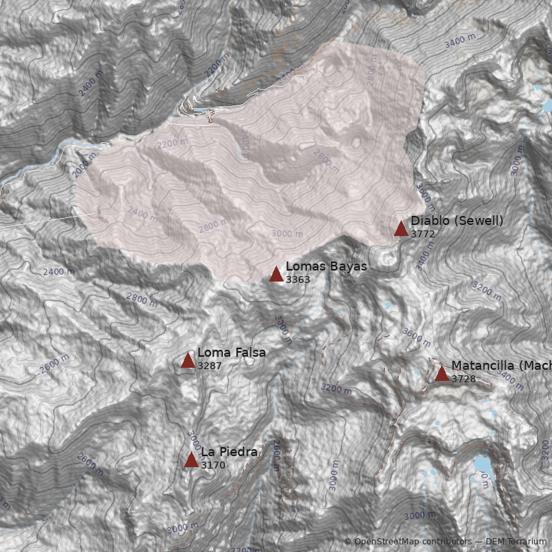 Mapa Cerro Lomas Bayas