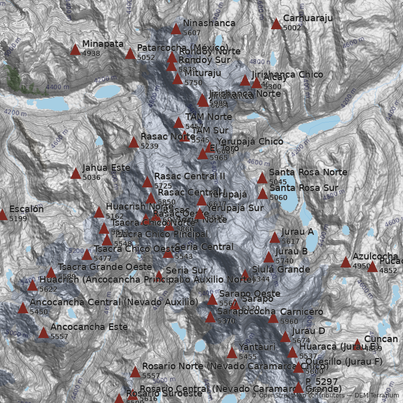 Mapa Nevado Yerupajá