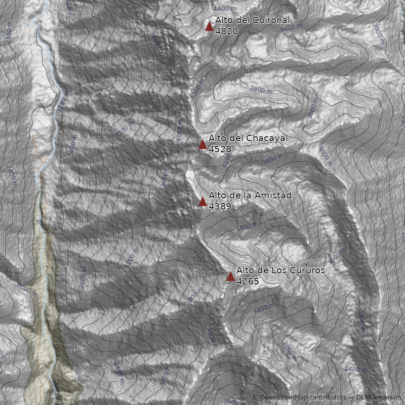 Mapa Cerro Alto de la Amistad