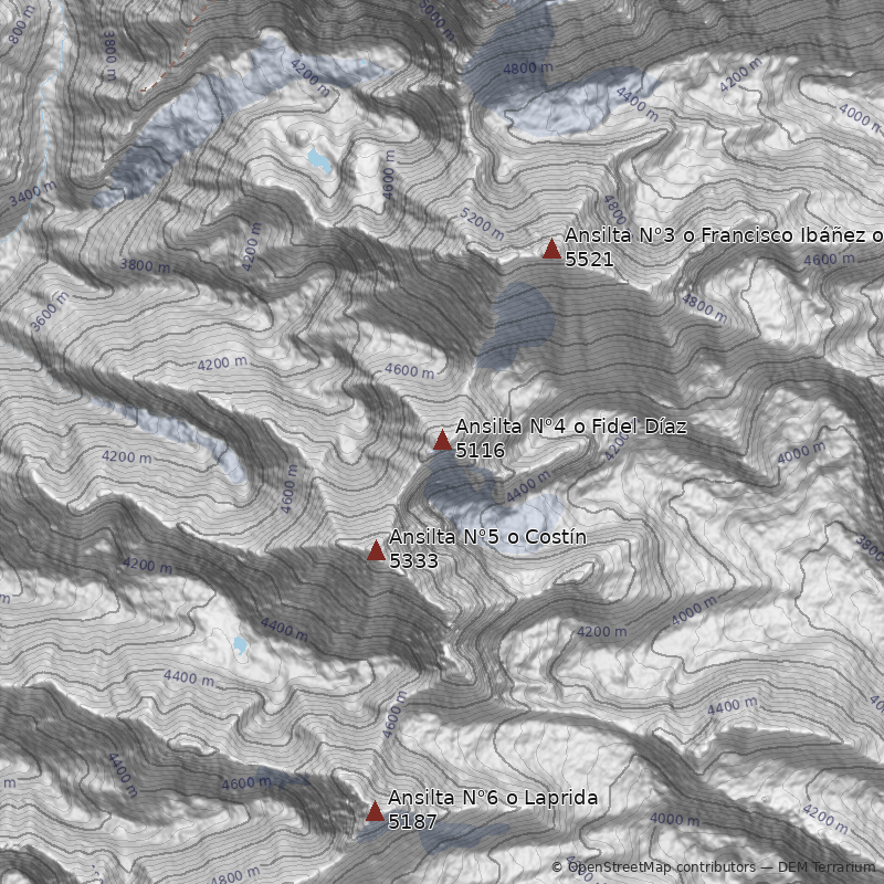 Mapa Pico Ansilta N°4 o Fidel Díaz