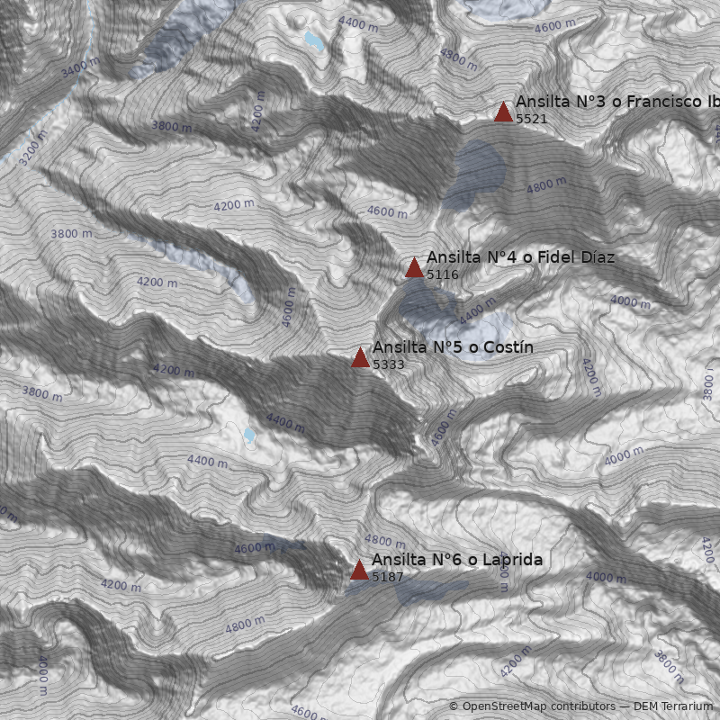 Mapa Pico Ansilta N°5 o Costín