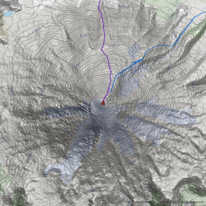 Mapa Volcán Lanín