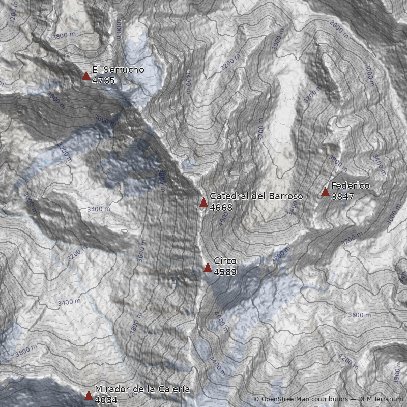 Mapa Cerro Catedral del Barroso