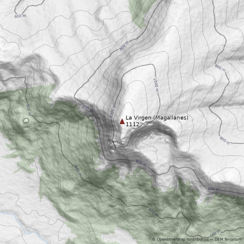 Mapa Cerro La Virgen (Magallanes)