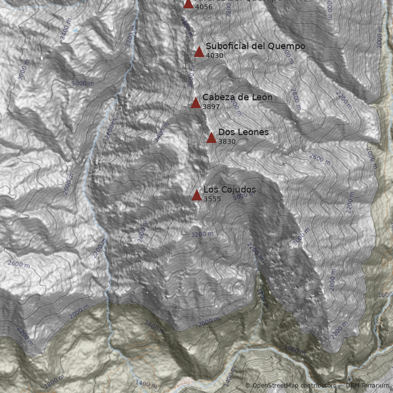 Mapa Cerro Los Cojudos