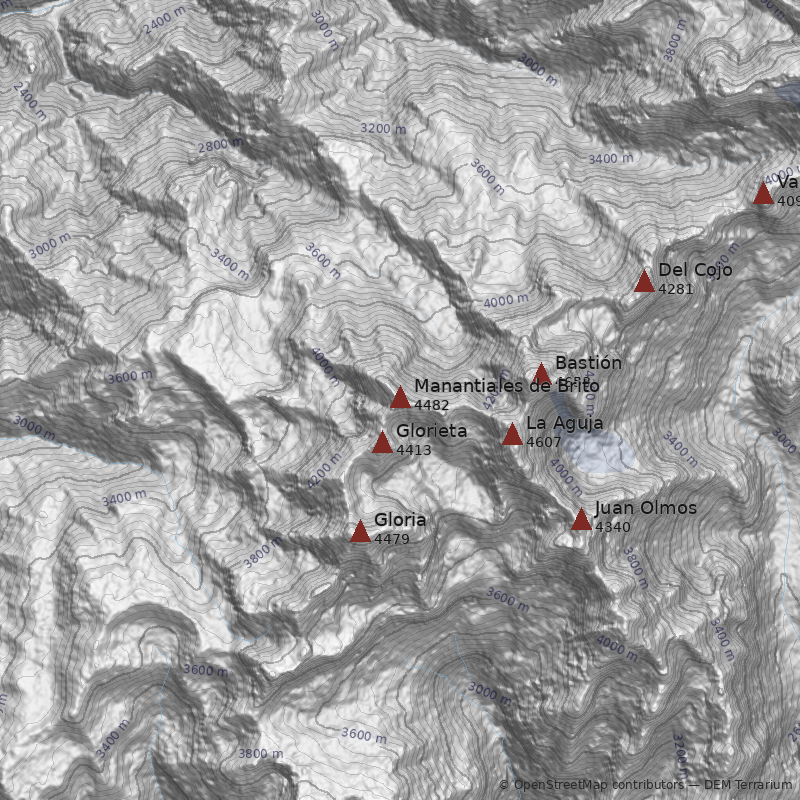 Mapa Cerro Manantiales de Brito 