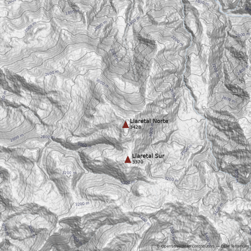 Mapa Cerro Llaretal Norte