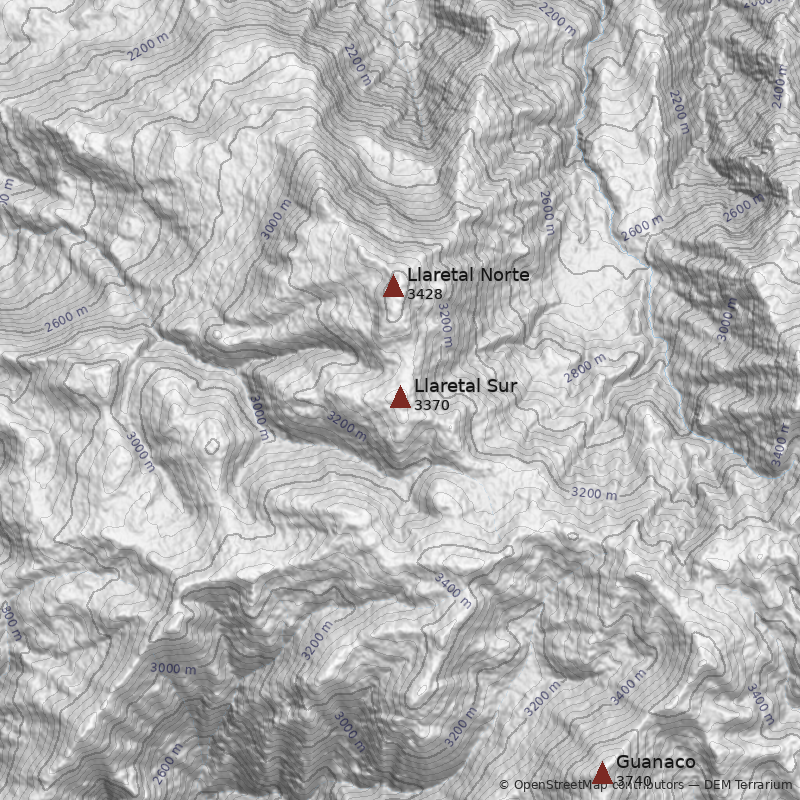 Mapa Cerro Llaretal Sur