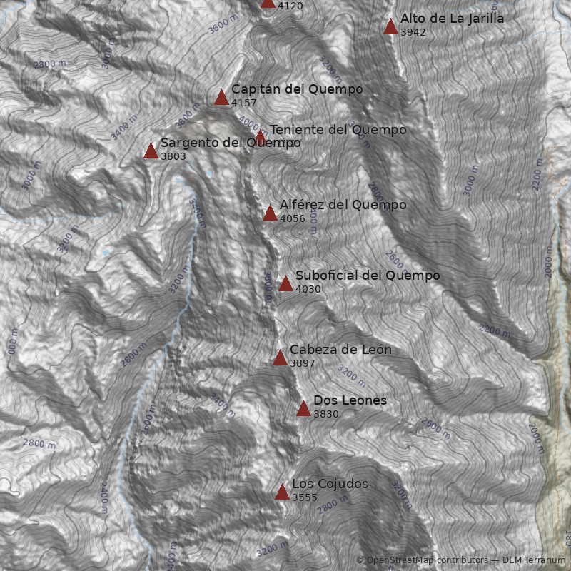 Mapa Cerro Suboficial del Quempo