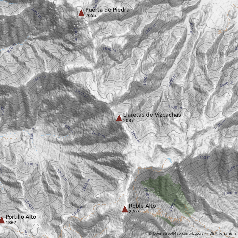 Mapa Cerro Llaretas de Vizcachas 