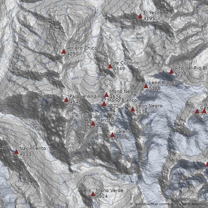 Mapa Cerro Mono Blanco