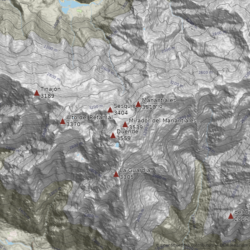 Mapa Cerro Mirador del Manantiales