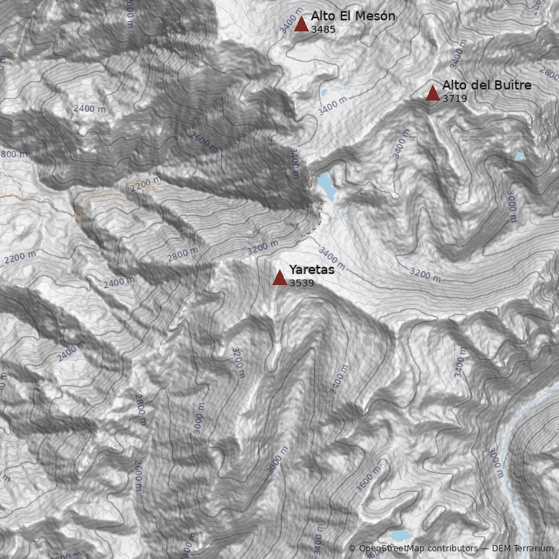 Mapa Cerro Yaretas