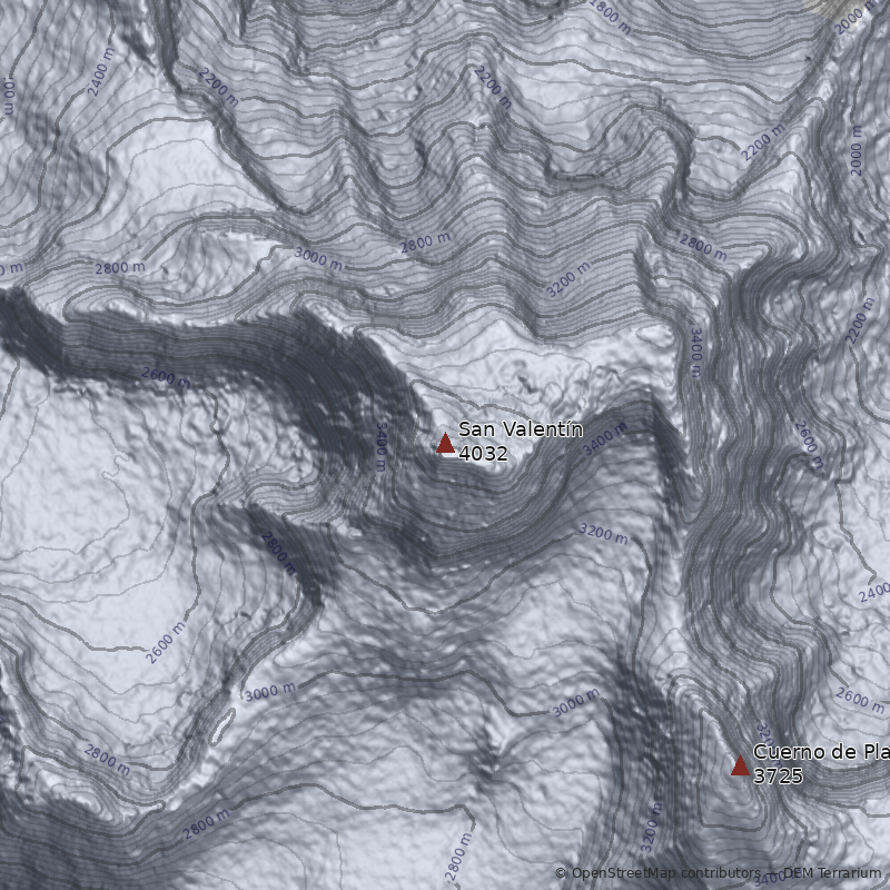 Mapa Monte San Valentín