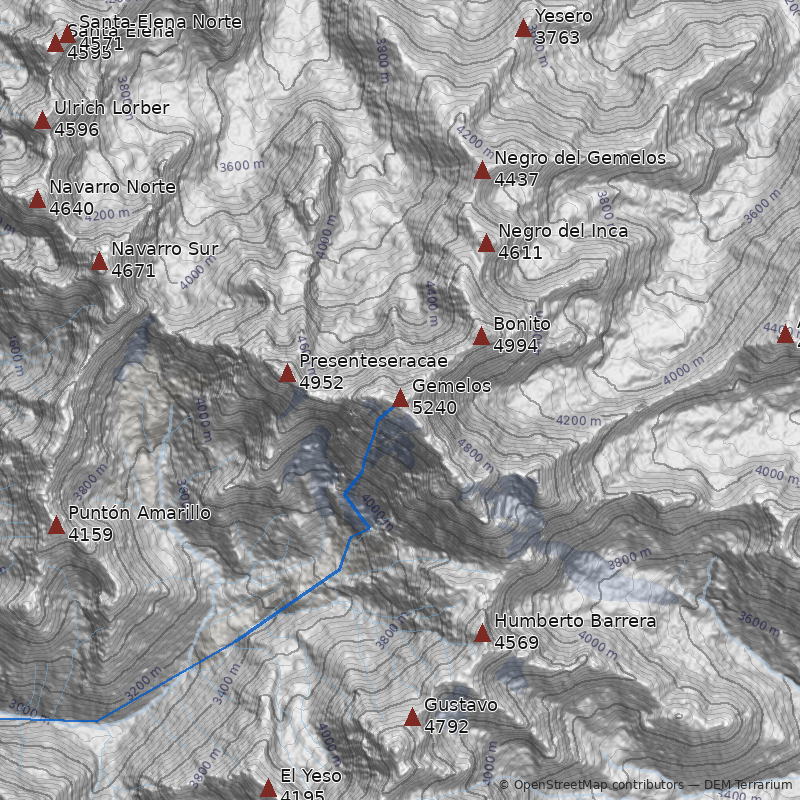 Mapa Cerro Gemelos
