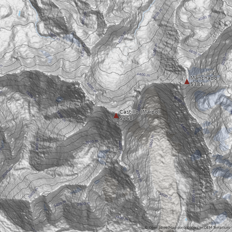 Mapa Cerro Castillo (Maipo)