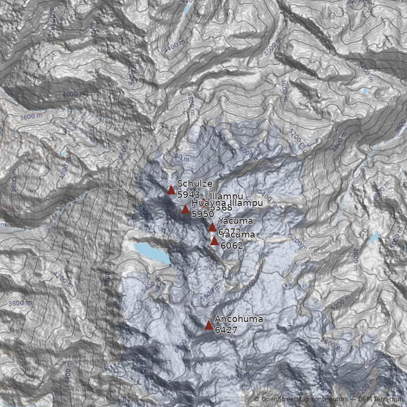 Mapa Nevado Illampu