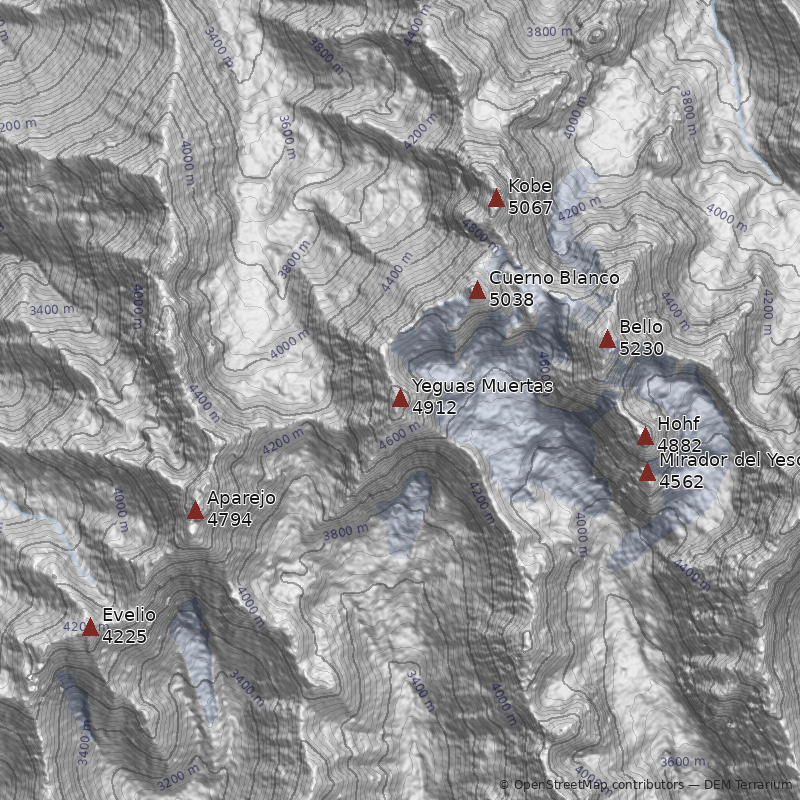 Mapa Cerro Yeguas Muertas