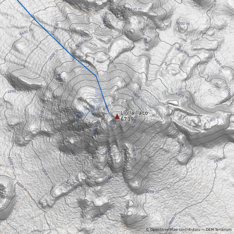 Mapa Volcán Llullaillaco