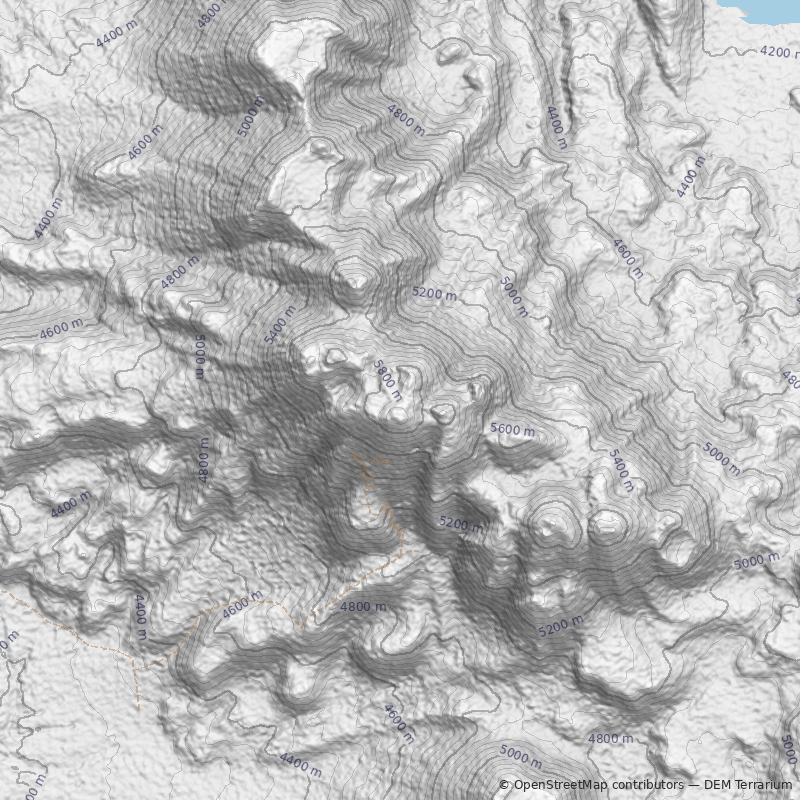 Mapa Volcán Piedra Parada o Azufrera de Los Cuyanos
