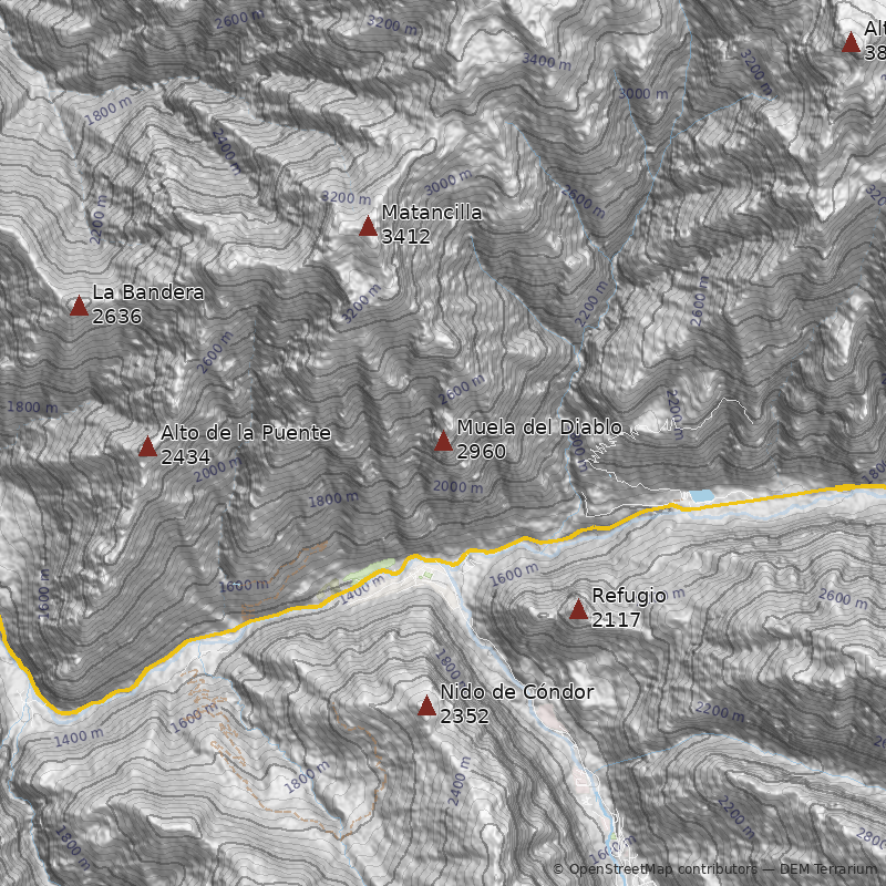 Mapa Cerro Muela del Diablo