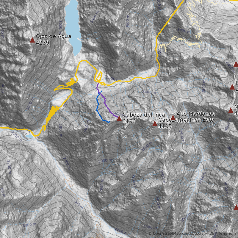 Mapa Cerro Cabeza del Inca