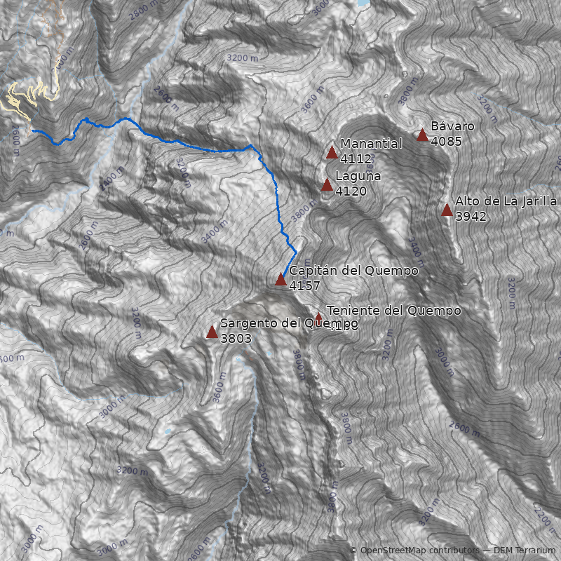 Mapa Cerro Capitán del Quempo