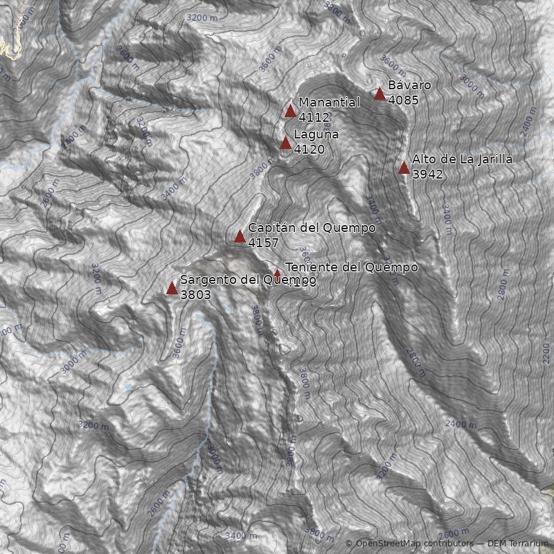 Mapa Cerro Teniente del Quempo