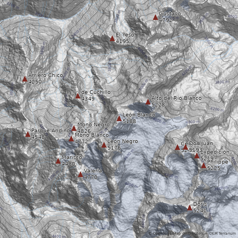 Mapa Cerro León Blanco