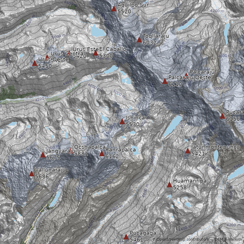 Mapa Nevado Ishinca