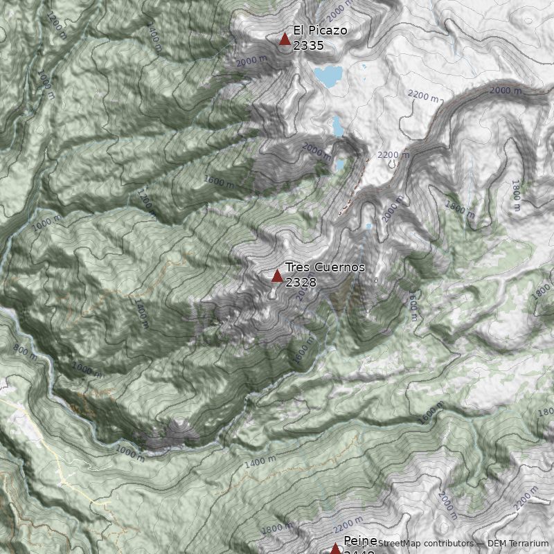 Mapa Cerro Tres Cuernos
